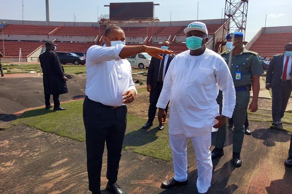 Ugwuanyi inspects overhaul of Azikiwe Stadium
