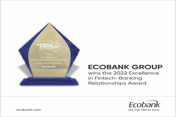 Excellence in Fintech Banking Relationships award on Ecobank Group