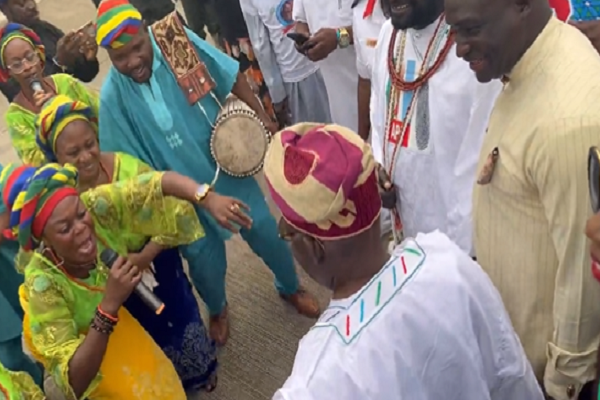 VIDEO Tinubu Dances On Arrival At Lagos Presidential Rally The