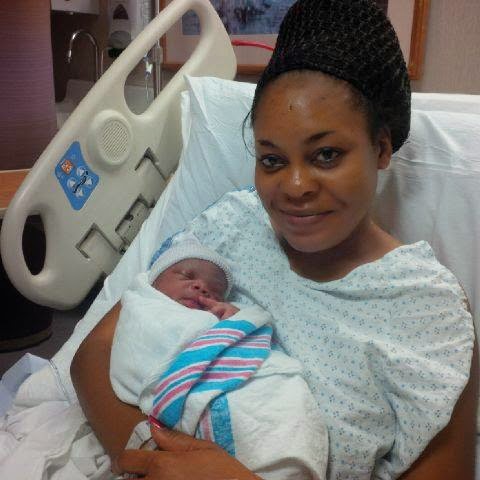 Shola Kosoko Abina and her new baby